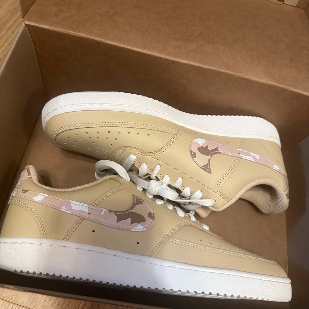 Nike Court Vision Low in Sesame and Sail